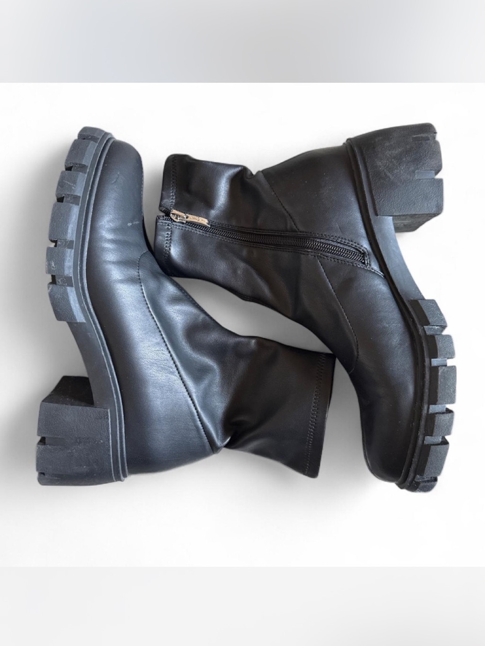 Steven by Steve Madden chunky lug sole sock boots